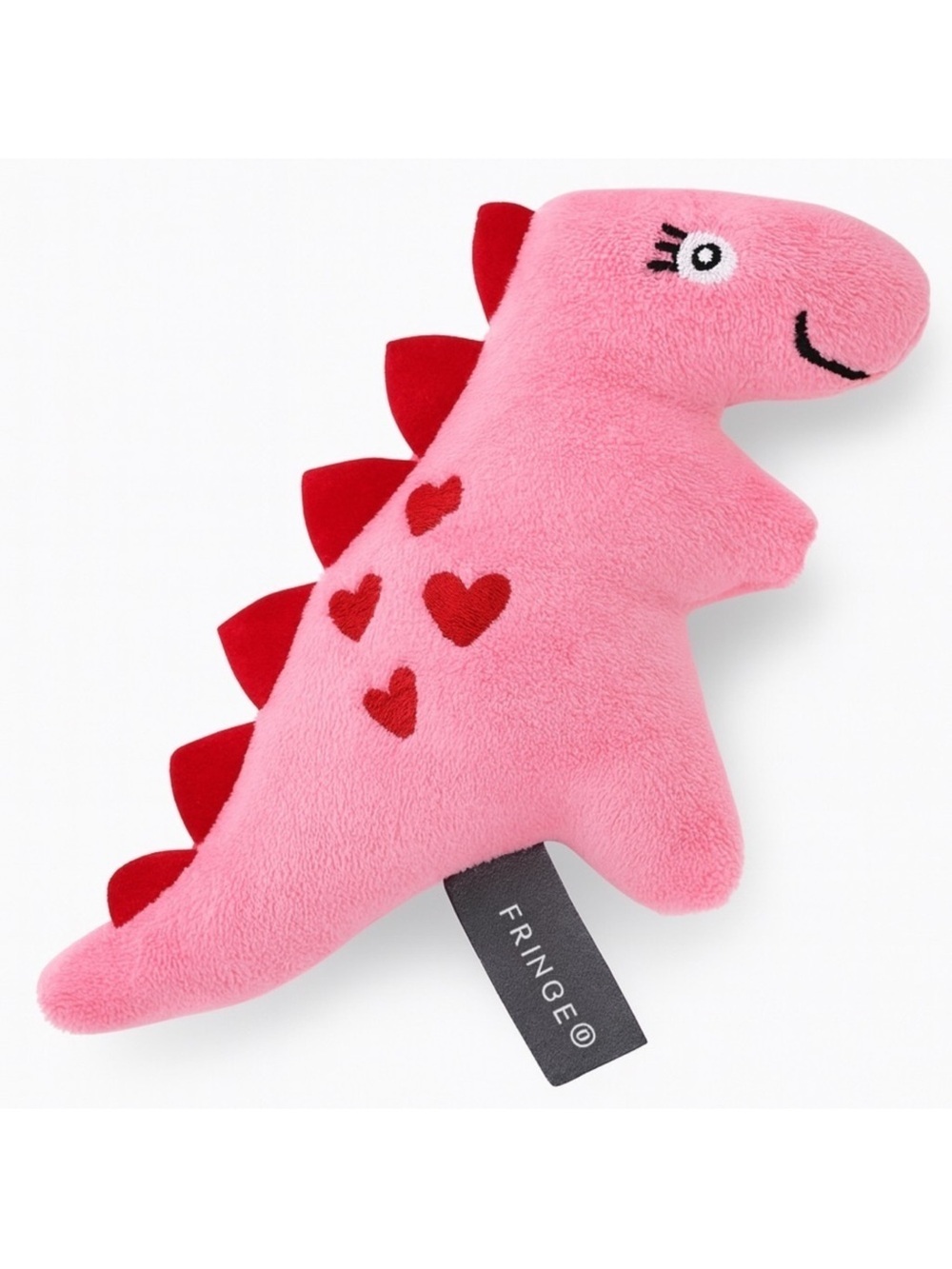 Pink Hearts Dinosaur Crinkle Cat or Dog Toy